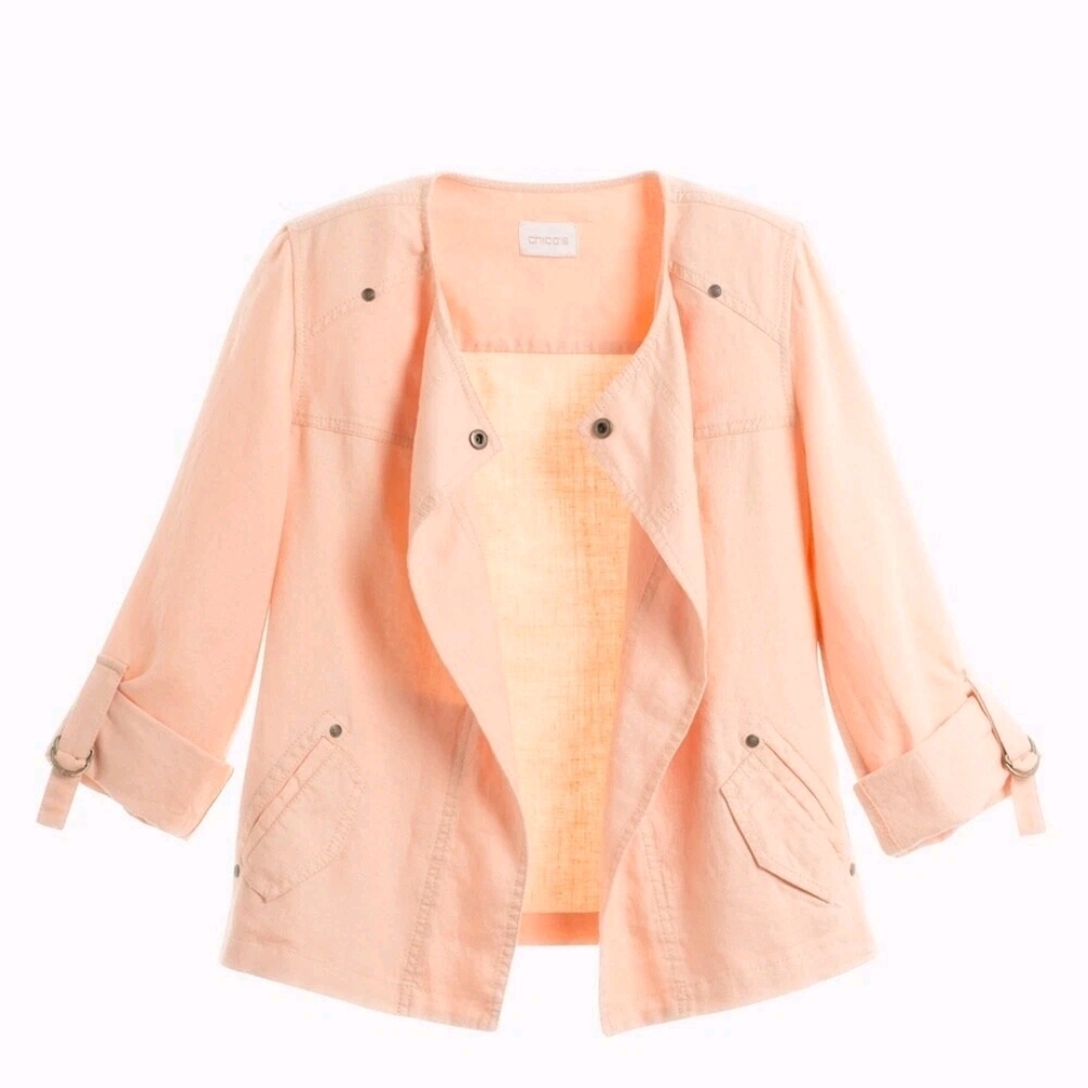 Chico's Soft Coral Utility Jacket